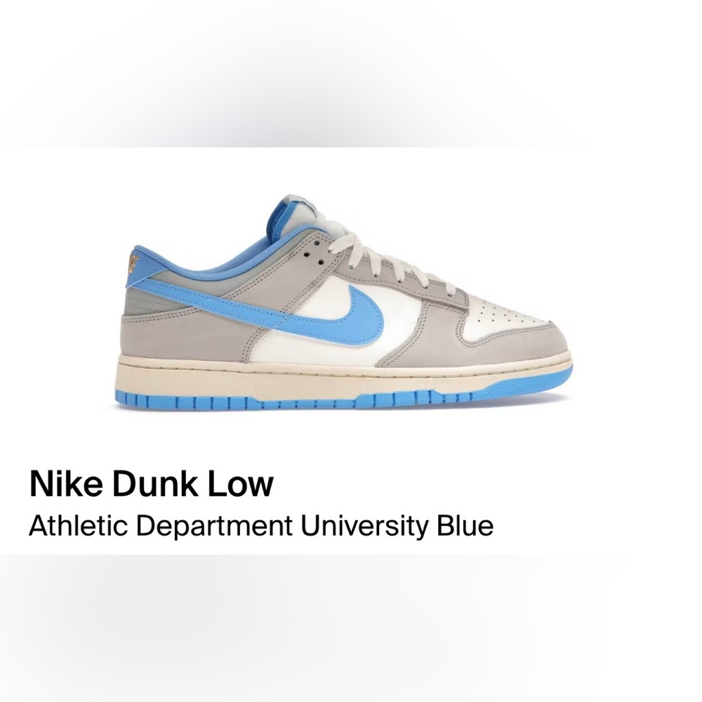 Nike Dunk Low. Size 8.5 man. Light blue and gray Nike sneakers.
